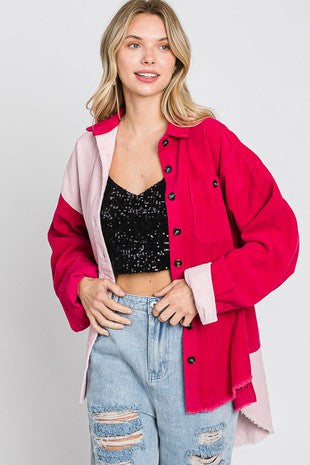 Pink Me Up Corduroy Shacket
