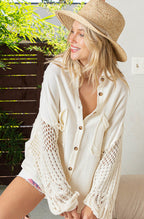 California Crochet Button Up Top