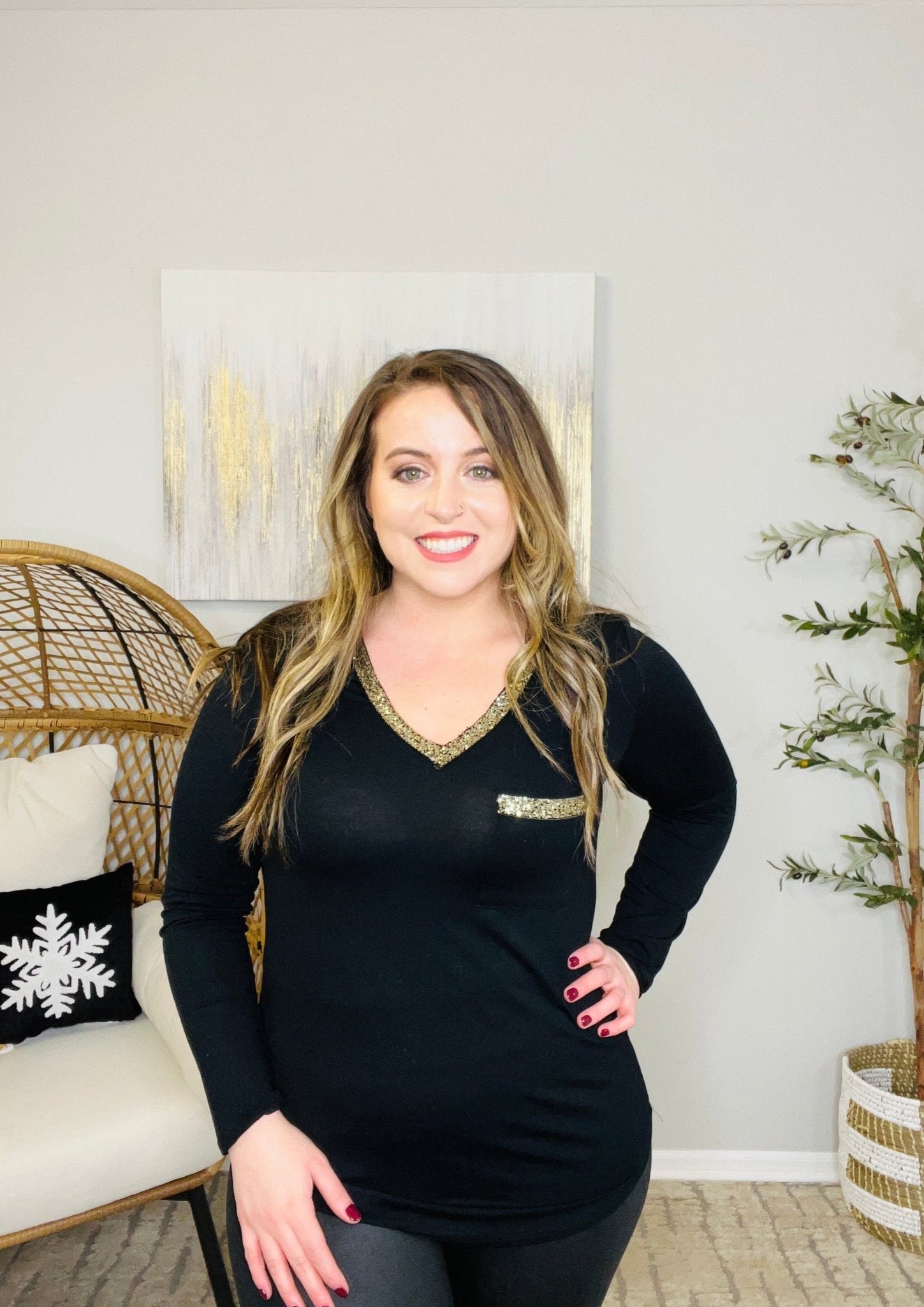 As if Sequins Long Sleeve Top (S-3XL) - Brynn & Rae Boutique