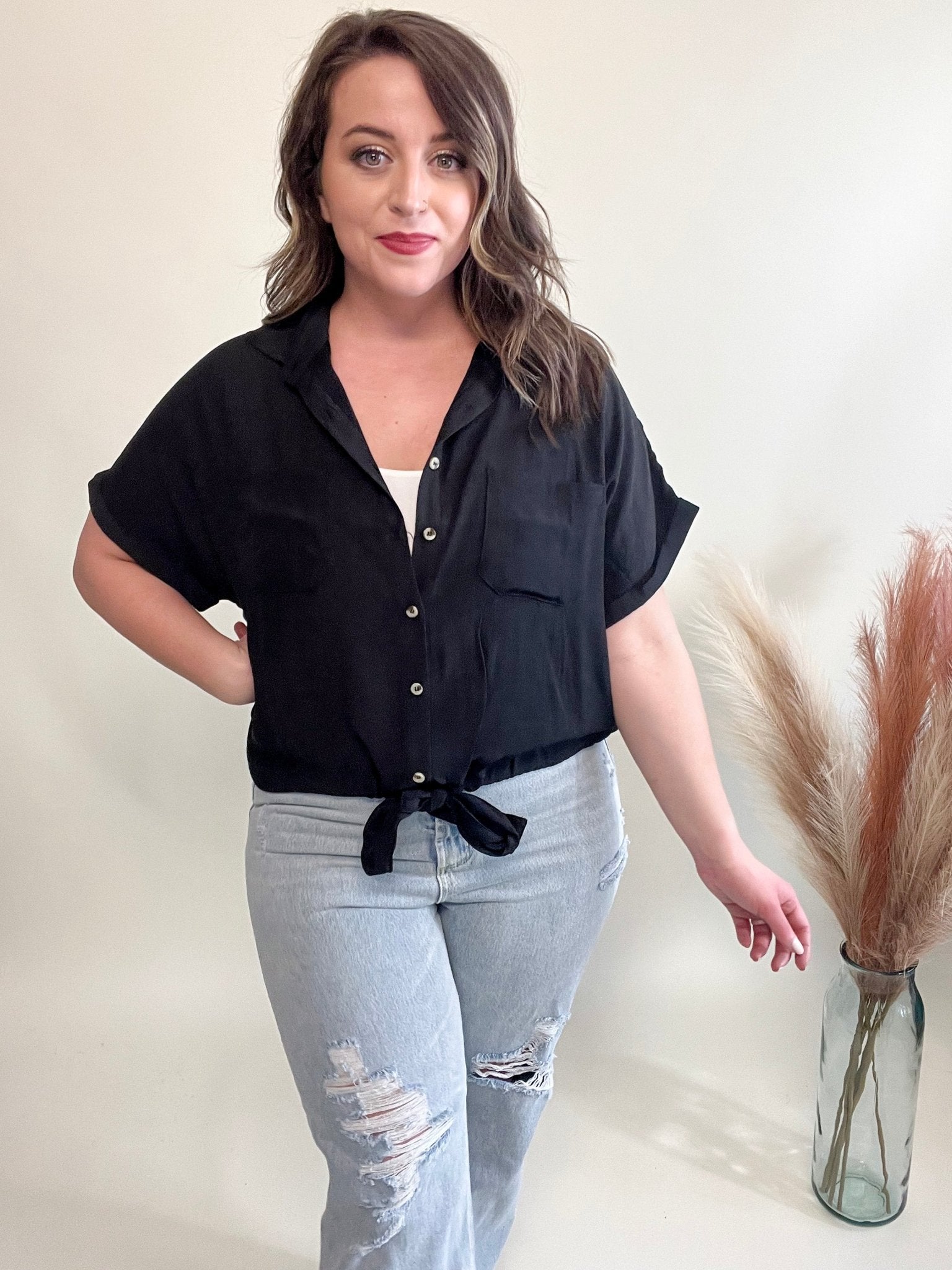 Bianca Button Down Top (S-XL) - Brynn & Rae Boutique