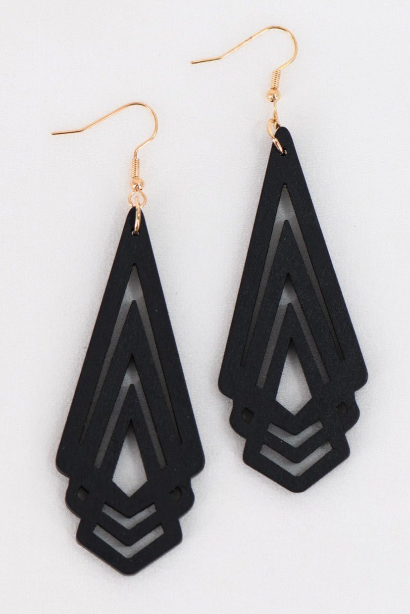 Boss Up Wooden Earrings - Brynn & Rae Boutique