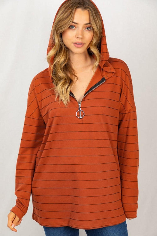 Fallin' For You Quarter Zip Pullover (S-XL) - Brynn & Rae Boutique