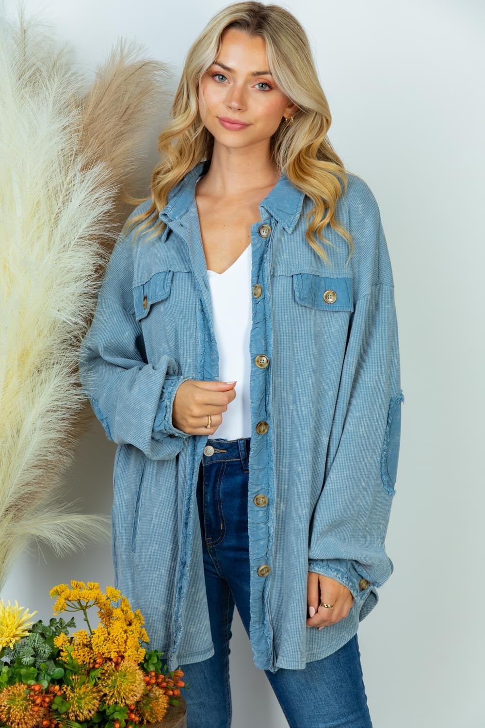 Women's Have No Doubts Acid Wash Shacket - Brynn and Rae Boutique