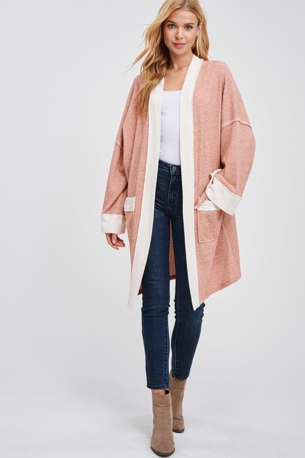 Women's Heather Long Knit Cardigan - Brynn and Rae Boutique