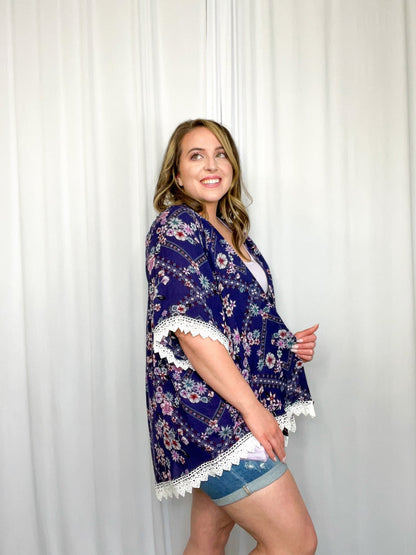 Women's Key to my Heart Floral Kimono - Brynn and Rae Boutique