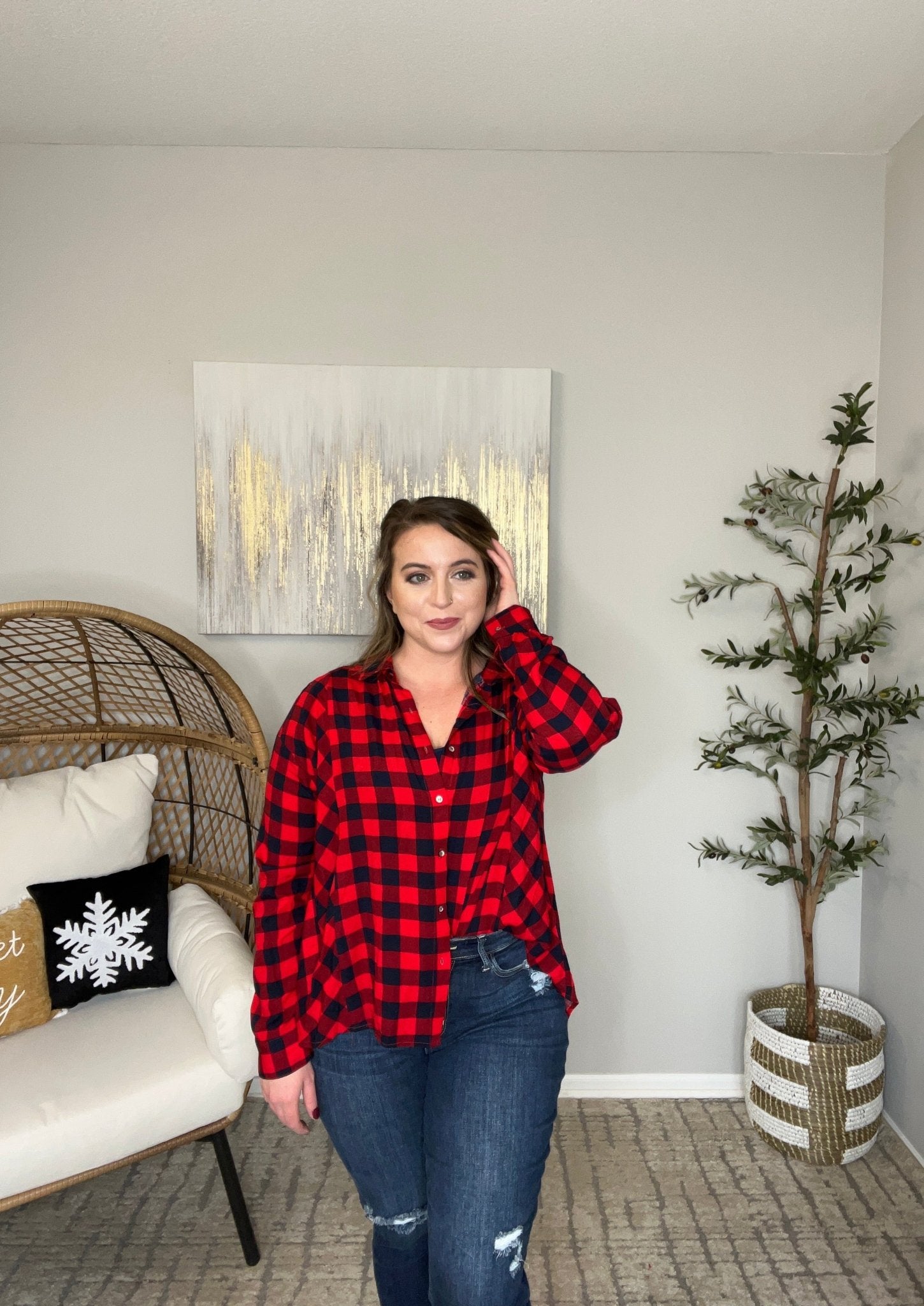 Pretty Please Plaid Top - Brynn & Rae Boutique