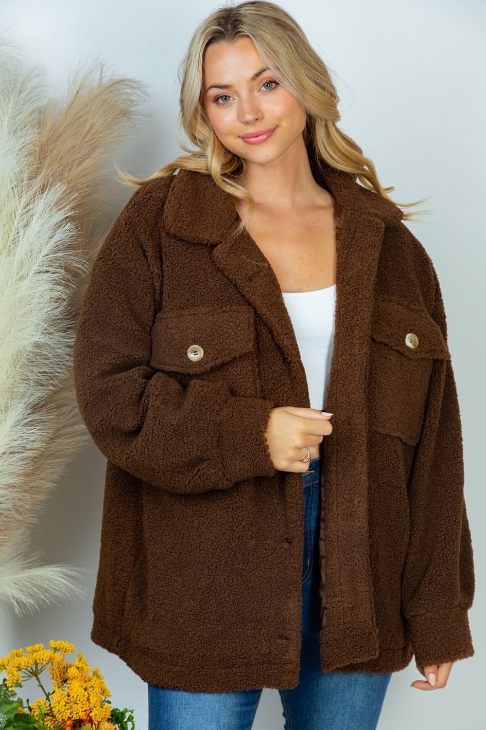 Teddy Jacket (S-XL) - Brynn & Rae Boutique